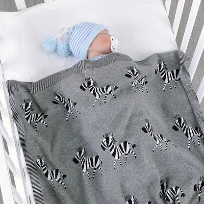 Breathable Cotton Baby Blanket - Knitted Swaddle for Newborn Boys & Girls