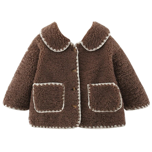 Kids Fleece Jacket - Warm Single-Breasted Toddler Coat for Fall Winter