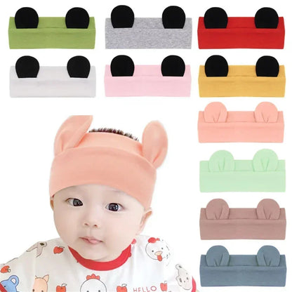 Fashion Bear Ear Hair Headbands - Cute Elastic Turban for Girls & Kids