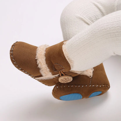 Infant Fleece Winter Boots - Soft Anti-Skid Shoes for 0-18M Babies