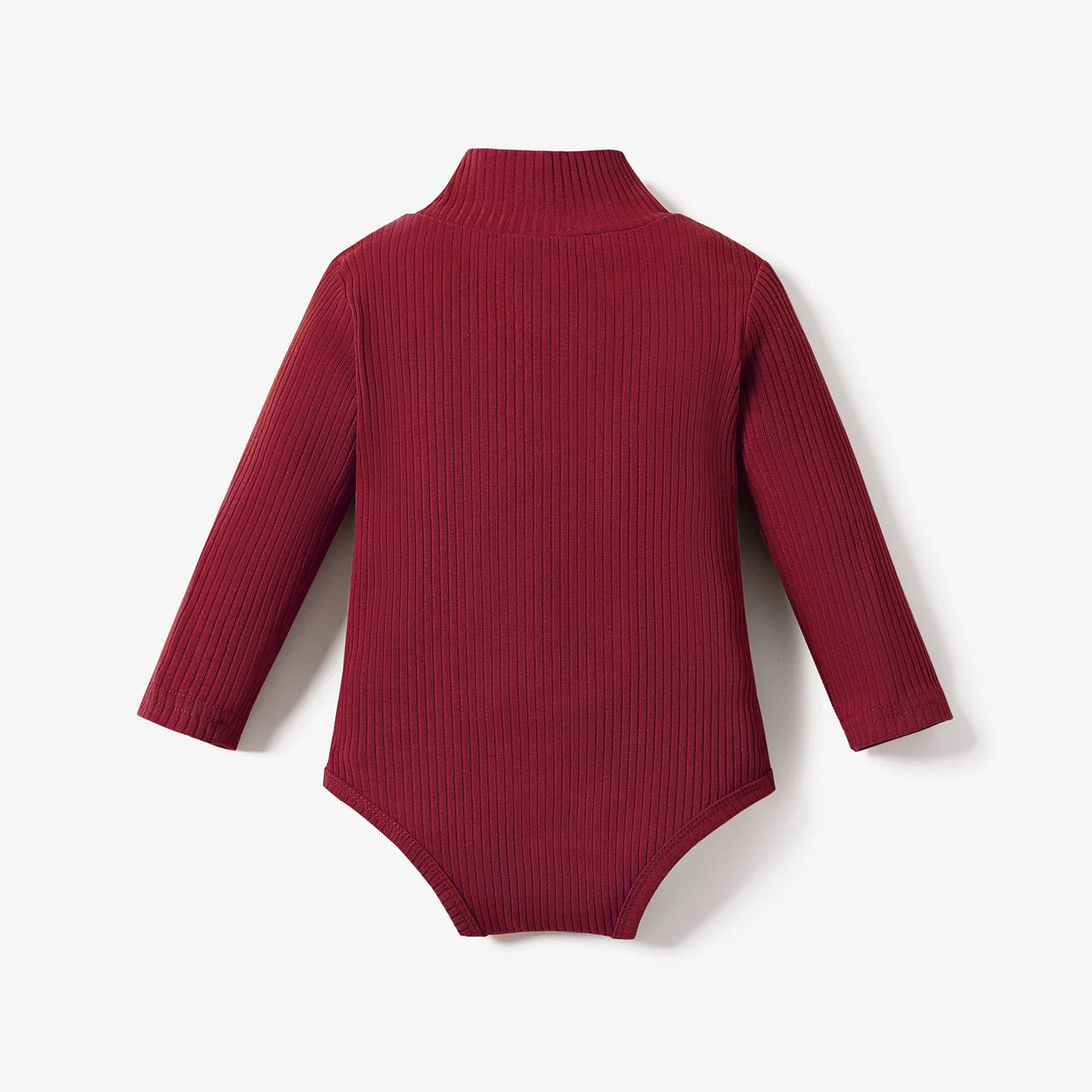 PatPat Baby Boy/Girl 95% Cotton Ribbed Turtleneck Long-sleeve Romper