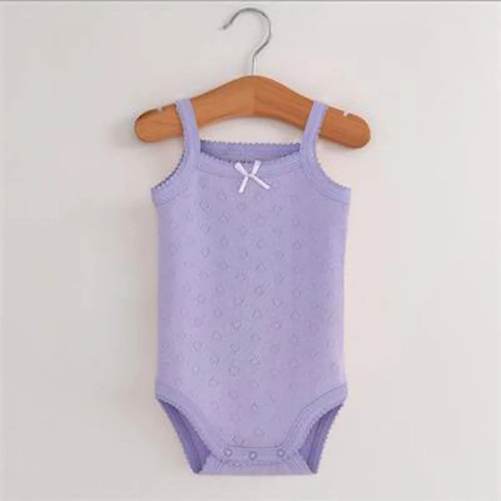 Baby Cotton Sleeveless Rompers - Summer Bodysuit for Newborn Girls & Toddlers