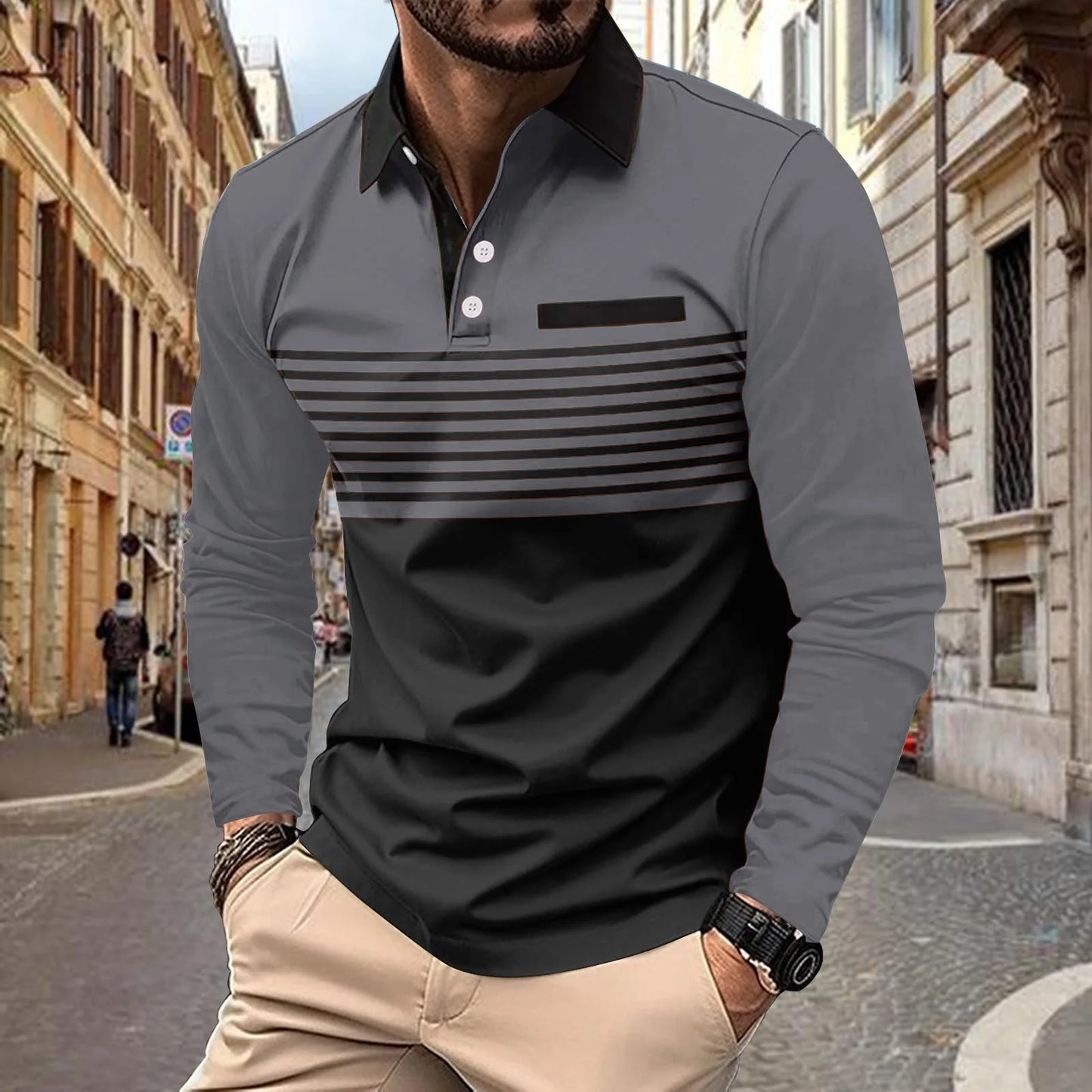 Men's Golf Polo Shirt – Long Sleeve Spring & Autumn Casual Sports T-shirt