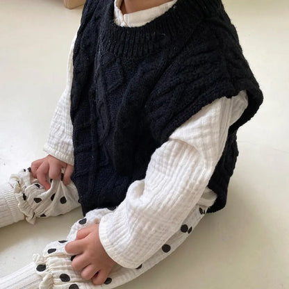 Baby Girl Knitwear Sleeveless Sweater - Cotton Vest & Pullover for Boys & Girls