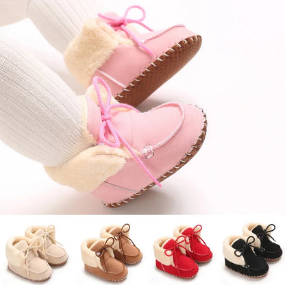 Infant Winter Snow Boots - Warm Tie-Up Shoes for Baby Walkers, 0-18 Months