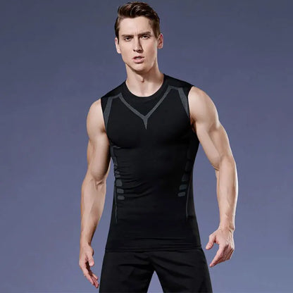 Men’s Compression Tank Top – Sleeveless Quick-Dry Gym Vest for Fitness & Bodybuilding