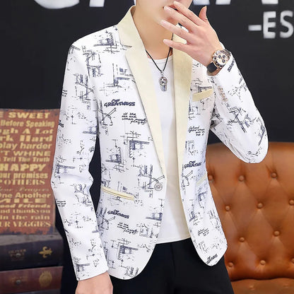 Men's Spring 2024 Casual Blazer Jacket – Slim Fit Fashion Suit Korean Style