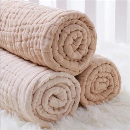 6 Layers Bamboo Cotton Baby Receiving Blanket, Infant Swaddle Wrap, Soft Muslin Quilt