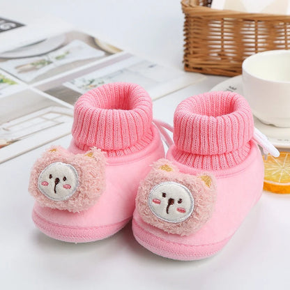 Winter Newborn Baby Booties - Cotton Soft-Sole Non-Slip Cartoon Crib Shoes