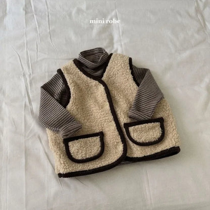 Winter Baby Sleeveless Velvet Vest Warm Thick Infant Windbreak Cardigan Coat