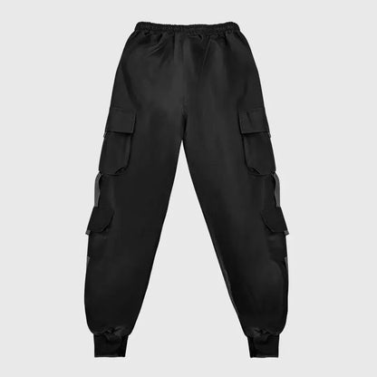 Men's Korean Fashion Multi-Pocket Work Pants - Loose Drawstring Nine-Minute Sweatpants