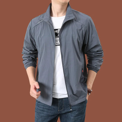 Men's Lightweight Summer Windbreaker Jacket – Quick Dry Waterproof Breathable Raincoat