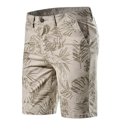 2024 New Summer 100% Cotton Floral Hawaii Style Chino Shorts for Men