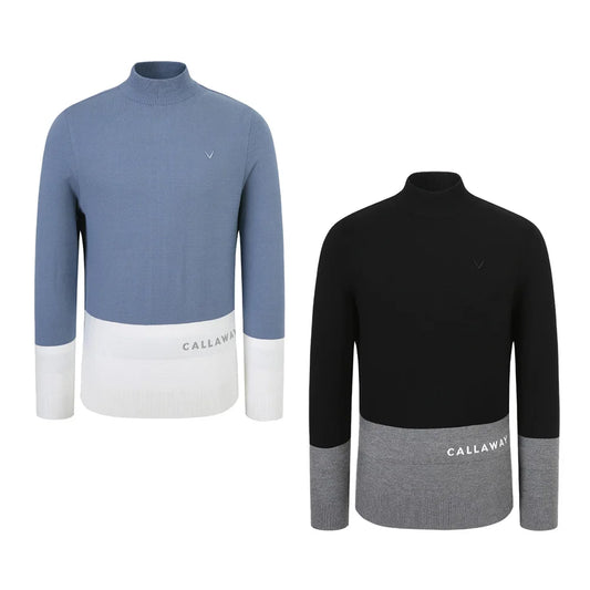 Men’s Sportswear – High Elasticity Golf Knitted Sweater, Luxury Half Turtleneck, Autumn Trendy