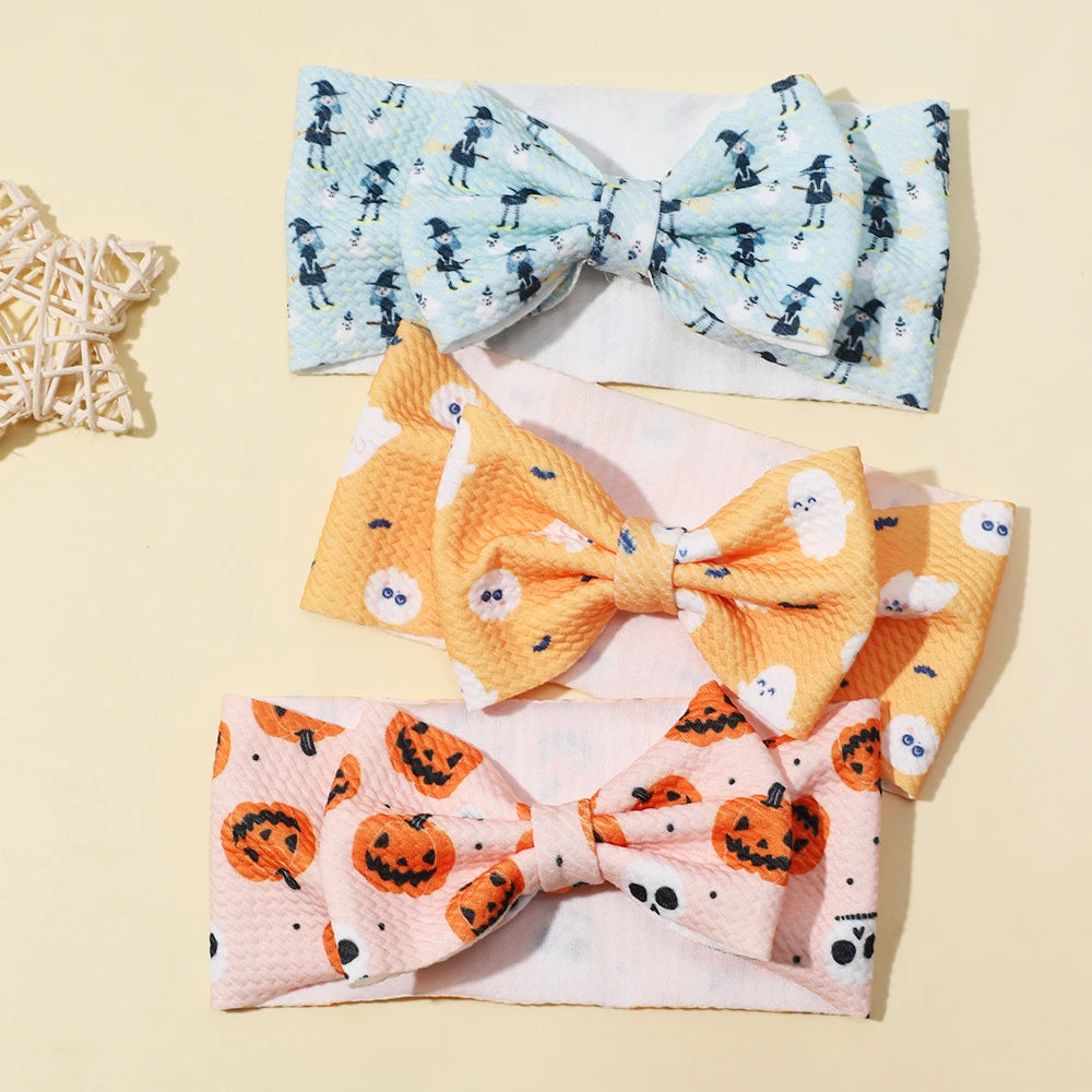 Baby Girls' Halloween Headband - Elastic Bow Hairband for Newborns & Toddlers