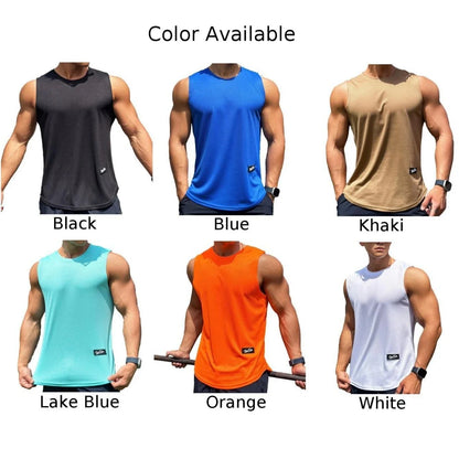 Men’s Gym Training Tank Top – Summer Mesh Sports T-shirt Fitness O-Neck