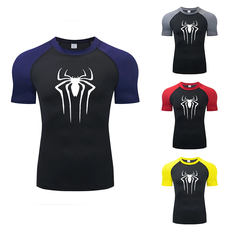 Men's Superhero Compression Shirt – Gym, Running, Quick-Dry Short Sleeve